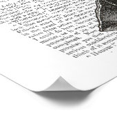 Schwarz-Weiß-Hirsch-Portrait Poster (Ecke)