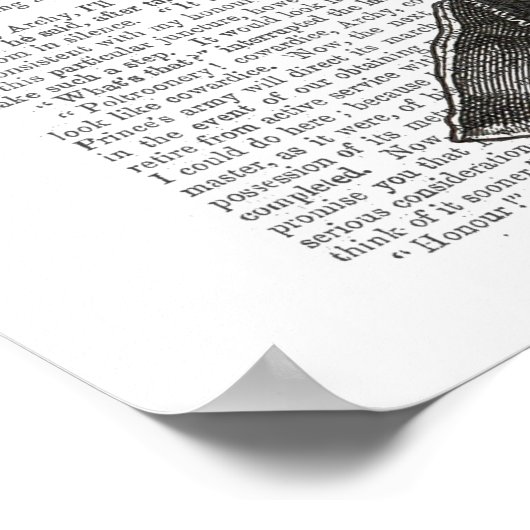 Schwarz-Weiß-Hirsch-Portrait Poster (Ecke)