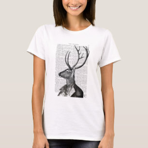 Schwarz-Weiß-Hirsch-Portrait T-Shirt