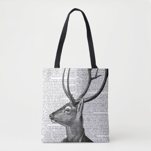 Schwarz-Weiß-Hirsch-Portrait Tasche (Vorderseite)