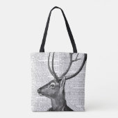Schwarz-Weiß-Hirsch-Portrait Tasche (Rückseite)