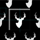 Schwarz-Weiß-Hirsch Stoff (Kachel)