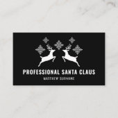 Schwarz-Weiß-Hirsch und Schneeflocken Weihnachtsma Visitenkarte (Vorderseite)