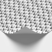 Schwarz-Weiß-Hirschkopfmuster Geschenkpapier (Ecke)