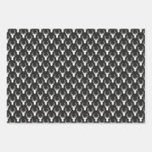 Schwarz-Weiß-Hirschkopfmuster Geschenkpapier Set (Vorderseite 3)