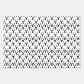 Schwarz-Weiß-Hirschkopfmuster Geschenkpapier Set (Vorderseite 2)