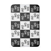 Schwarz-weiß Ho Ho Slogan Weihnachtsmuster Badematte (Vorderseite Vertikal)