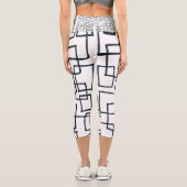 Schwarz-Weiß-Hochgebläse Capri Leggings (Rückseite)