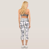Schwarz-Weiß-Hochgebläse Capri Leggings (Rückseite)