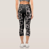 Schwarz-Weiß-Hochgebläse Capri Leggings (Rückseite)