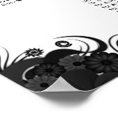 Schwarz-Weiß-Hochzeit 14 Tische Sitzkarten Poster (Ecke)