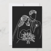 Schwarz Weiß Hochzeit 2026 Einladung (Rückseite)