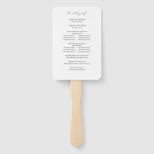 Schwarz-Weiß-Hochzeit 2 Fächer (Rückseite)