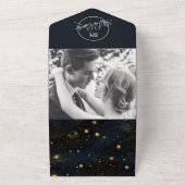 Schwarz-Weiß-Hochzeit All In One Einladung (Außenbereich)