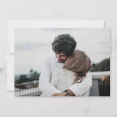 Schwarz-Weiß-Hochzeit als Downsizing-Foto Ankündigung (Rückseite)