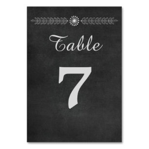 Schwarz-Weiß-Hochzeit auf der Tafel Tischnummer