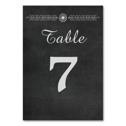 Schwarz-Weiß-Hochzeit auf der Tafel Tischnummer (Rückseite)