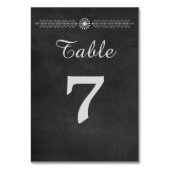 Schwarz-Weiß-Hochzeit auf der Tafel Tischnummer (Vorderseite)