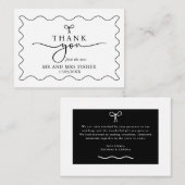 Schwarz-Weiß-Hochzeit Danke-Card Monochrome Mitteilungskarte (Vorne/Hinten)