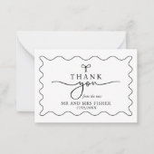 Schwarz-Weiß-Hochzeit Danke-Card Monochrome Mitteilungskarte (Vorderseite)