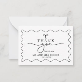 Schwarz-Weiß-Hochzeit Danke-Card Monochrome Mitteilungskarte
