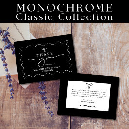 Schwarz-Weiß-Hochzeit Danke-Card Monochrome Mitteilungskarte