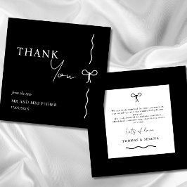 Schwarz-Weiß-Hochzeit Danke-Card Monochrome Mitteilungskarte