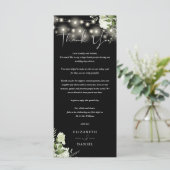 Schwarz-Weiß-Hochzeit Danke Platzkarte Menükarte (Stehend Vorderseite)