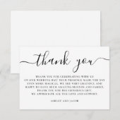 Schwarz-Weiß-Hochzeit Dankeskarte (Vorne/Hinten)