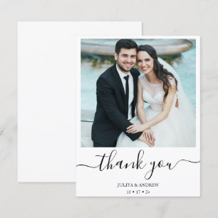 Schwarz-Weiß-Hochzeit Dankeskarte