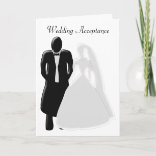 Schwarz-Weiß-Hochzeit Dankeskarte
