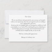 Schwarz-Weiß-Hochzeit Dankeskarte (Rückseite)