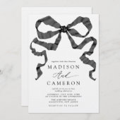 Schwarz-Weiß-Hochzeit der Aquarelle Einladung (Vorne/Hinten)