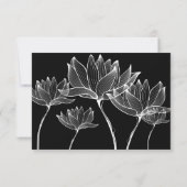 Schwarz-Weiß-Hochzeit des Botanischen Flusses RSVP Karte (Rückseite)