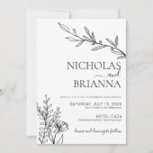 Schwarz-Weiß-Hochzeit des Minimalistischen Fotos Einladung (Vorderseite)