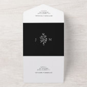 Schwarz-Weiß-Hochzeit einfache Blume Bouquet All In One Einladung (Außenbereich)