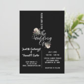 Schwarz-Weiß-Hochzeit Einladung (Stehend Vorderseite)