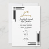 Schwarz-Weiß-Hochzeit Einladung (Vorderseite)