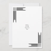 Schwarz-Weiß-Hochzeit Einladung (Rückseite)
