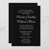 Schwarz-Weiß-Hochzeit Einladung (Vorne/Hinten)