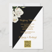 Schwarz-Weiß-Hochzeit Einladung (Rückseite)