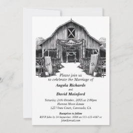 Schwarz-Weiß-Hochzeit Einladung