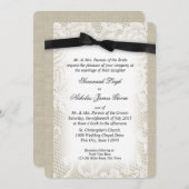 Schwarz-Weiß-Hochzeit Einladung (Vorne/Hinten)