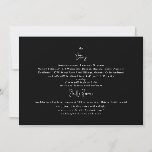Schwarz-Weiß-Hochzeit - Einladung (Vorderseite)