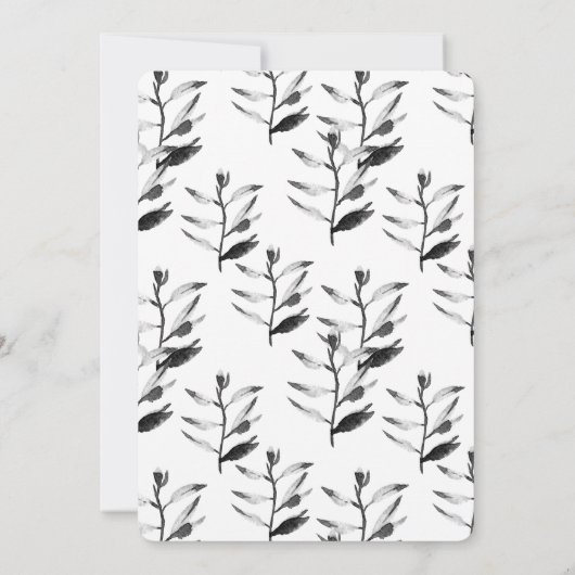 Schwarz-Weiß-Hochzeit Einladung (Rückseite)