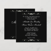 Schwarz-Weiß-Hochzeit Einladung (Vorne/Hinten)