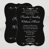 Schwarz-Weiß-Hochzeit Einladung (Vorne/Hinten)