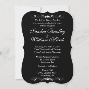 Schwarz-Weiß-Hochzeit Einladung