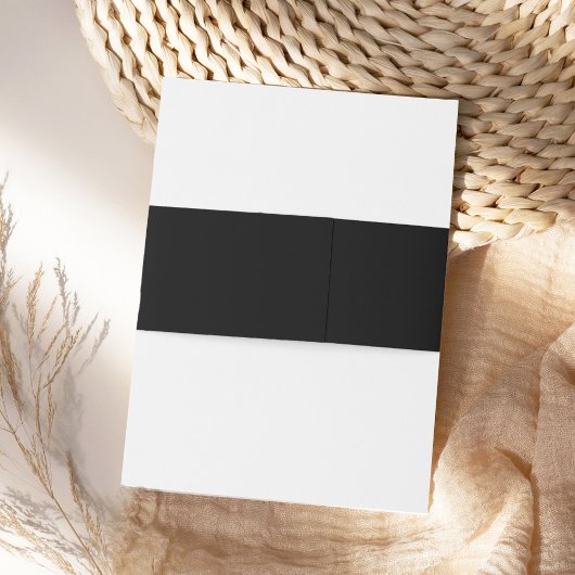 Schwarz-Weiß-Hochzeit-Elegant-Monogramm Einladungsbanderole