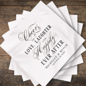 Schwarz-Weiß-Hochzeit Elegante Typografie Serviette